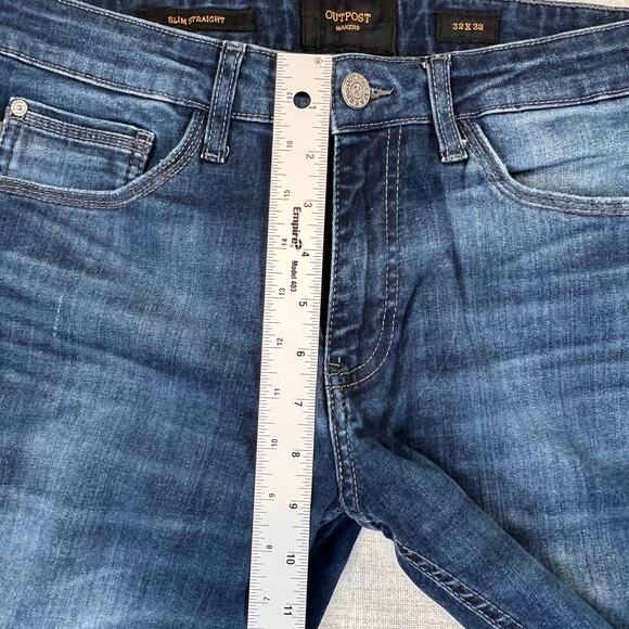 Outpost Makers Buckle Slim Straight Jeans Women's 32x32 fits 32x30.5 dark wash - Picture 10 of 11